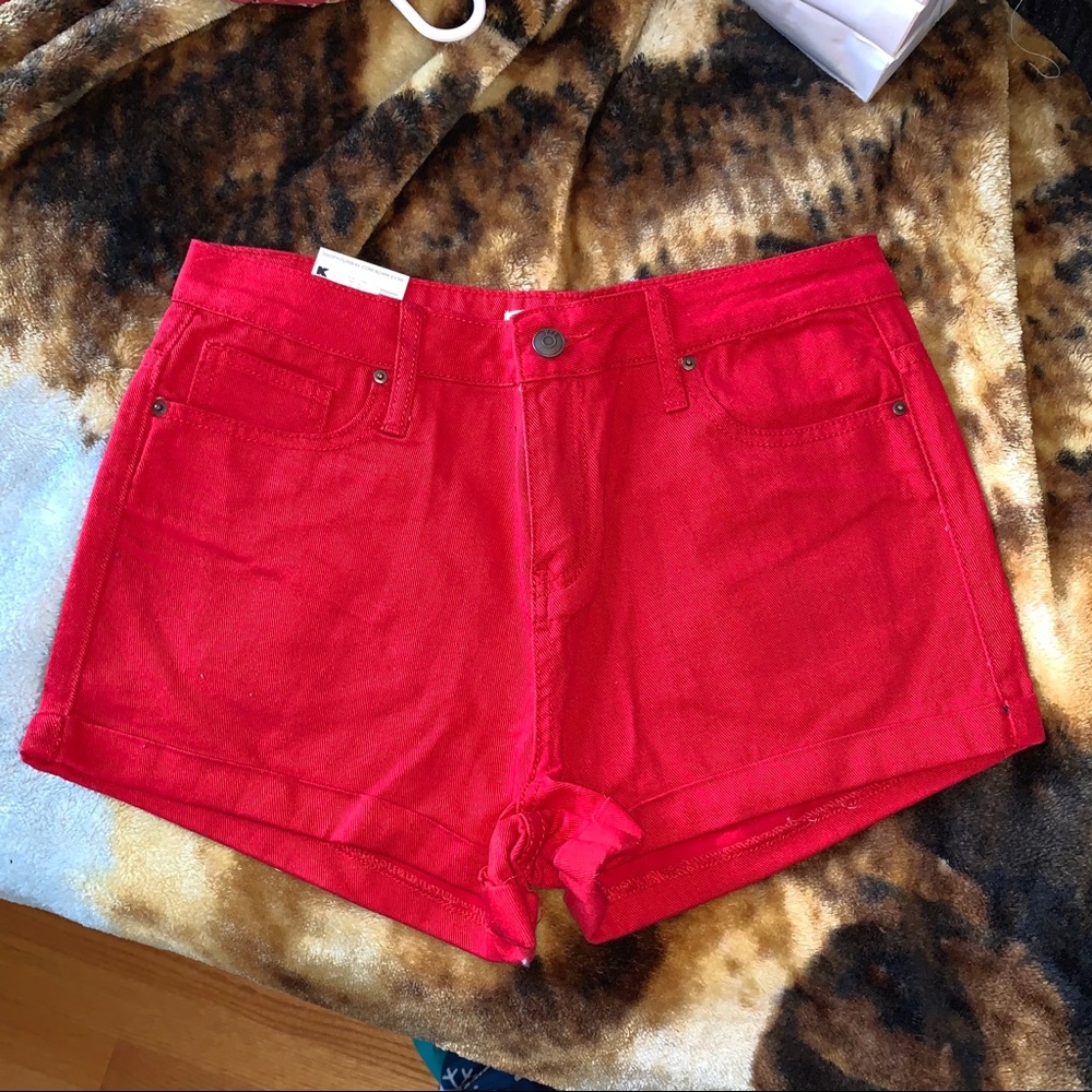 Red Boyfriend Shorts